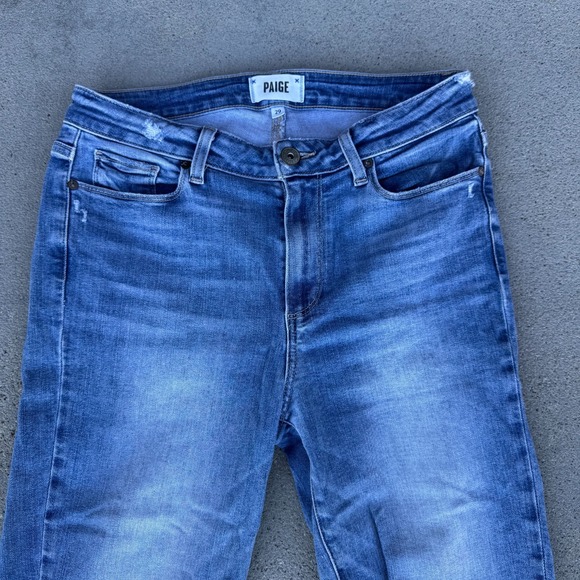 Paige Hoxton Crop Jeans Mid Rise Light Wash Denim Women's Blue Size 29 - Picture 8 of 13